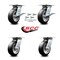 Service Caster 6 Inch Rubber on Aluminum Caster Set with Roller Bearing 4 Swivel Lock 2 Brake SCC-35S620-RAR-SLB-BSL-2-BSL-2 - alternate 6